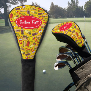 Colored Fast Food Icons Pattern Golf Head Cover
