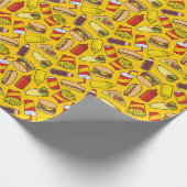 Colored Fast Food Icons Pattern Wrapping Paper (Corner)