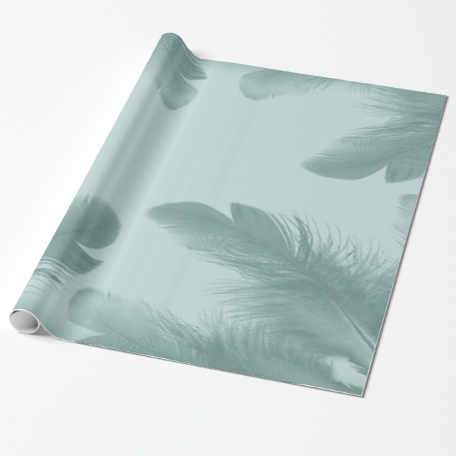 Colored Feathers Wrapping Paper (Unrolled)