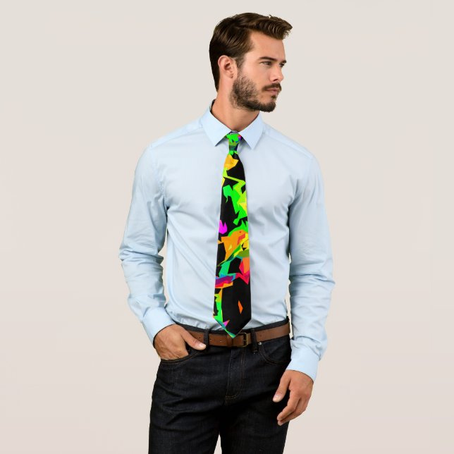 Colored flames neck tie (In Situ)