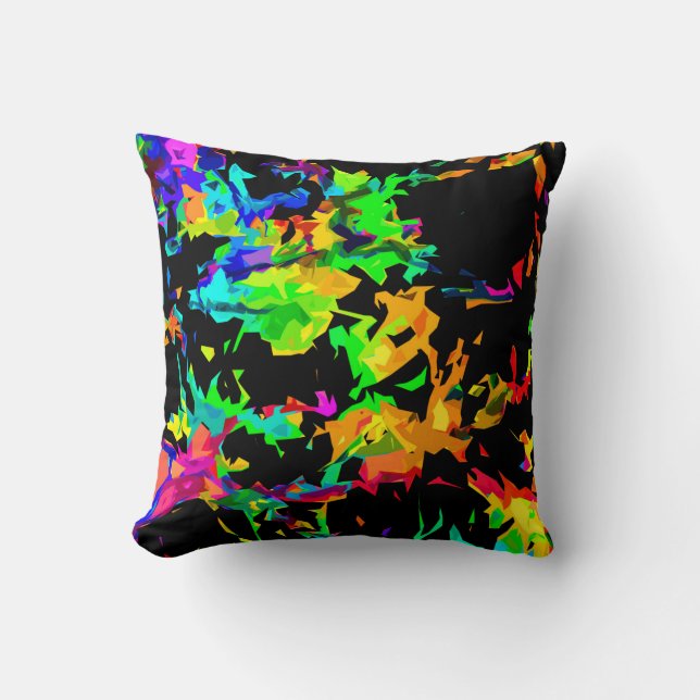 Colored flames throw pillow (Front)