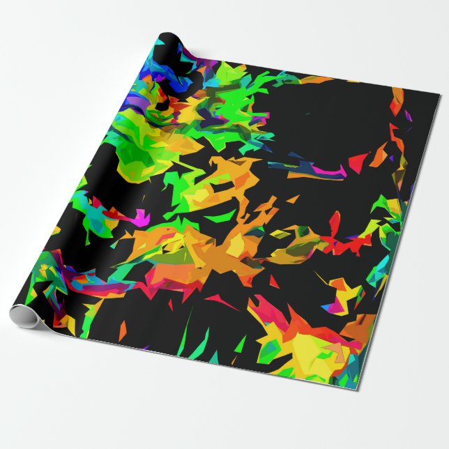 Colored flames wrapping paper (Unrolled)