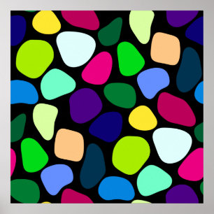 Colored Flat Stone Mosaic I + your ideas Poster