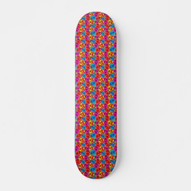Colored Flowers Skateboard (Front)