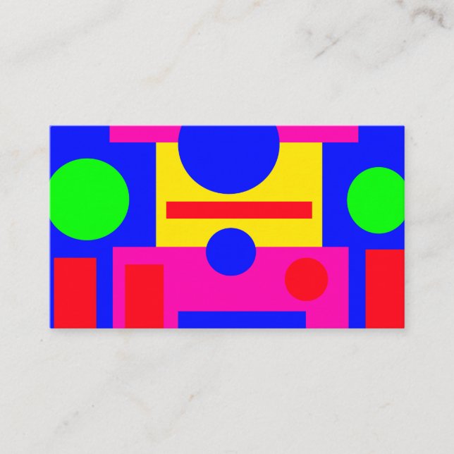 Colored geometric shapes business card (Front)