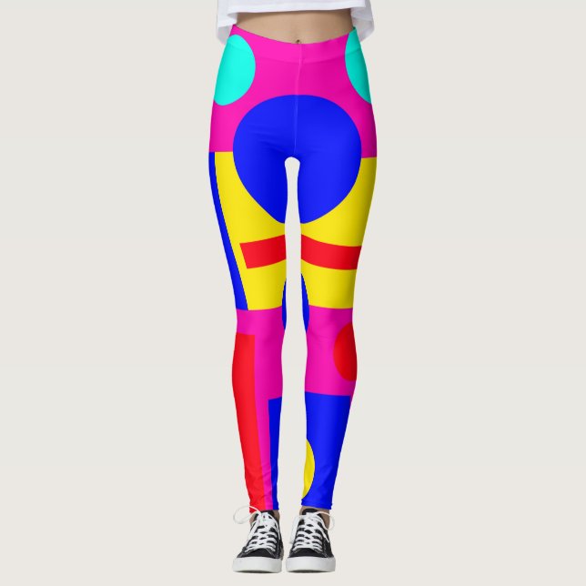 Colored geometric shapes leggings (Front)