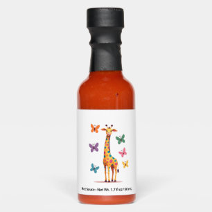 colored giraffe colorful butterflies giraffe Lover Hot Sauces