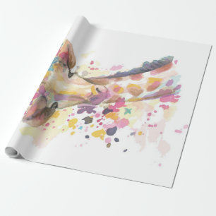 Colored Giraffe watercolor Perfect gift Wrapping Paper