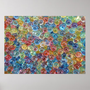 beautiful colorful glass marble balls photograph poster