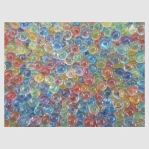 colored glass beads tissue paper