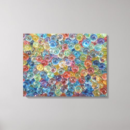 colored glass beads wrapped canvas