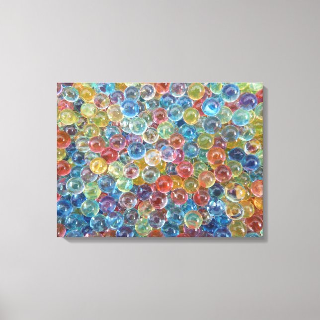 colored glass beads wrapped canvas print (Front)