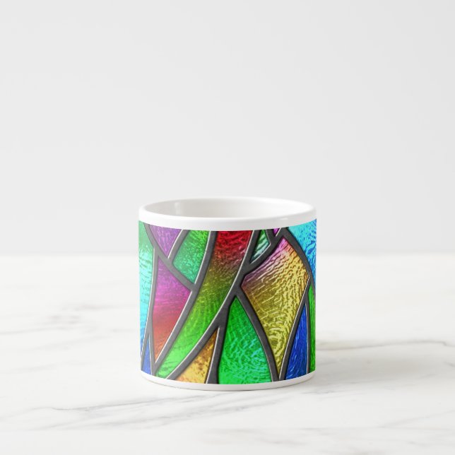 Colored Glass Pattern 3D Texture Espresso Cup (Front)