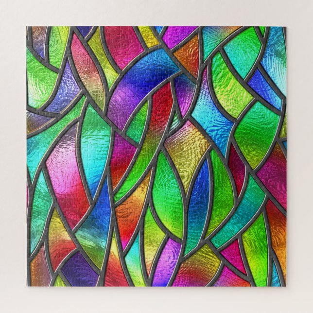 Colored Glass Pattern 3D Texture Jigsaw Puzzle (Vertical)