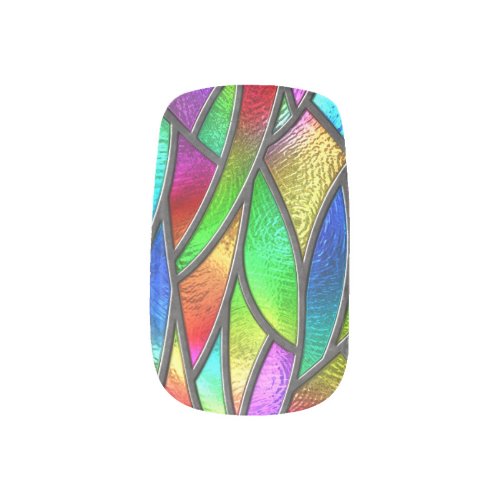 Colored Glass Pattern 3D Texture Minx Nail Art
