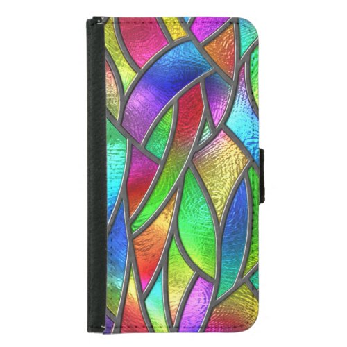 Colored Glass Pattern 3D Texture Samsung Galaxy S5 Wallet Case
