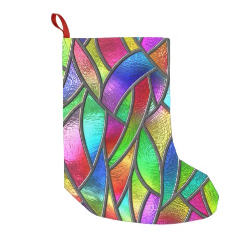 Colored Glass Pattern 3D Texture Small Christmas Stocking