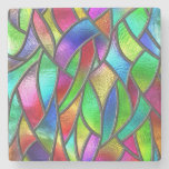 Colored Glass Pattern 3D Texture Stone Coaster