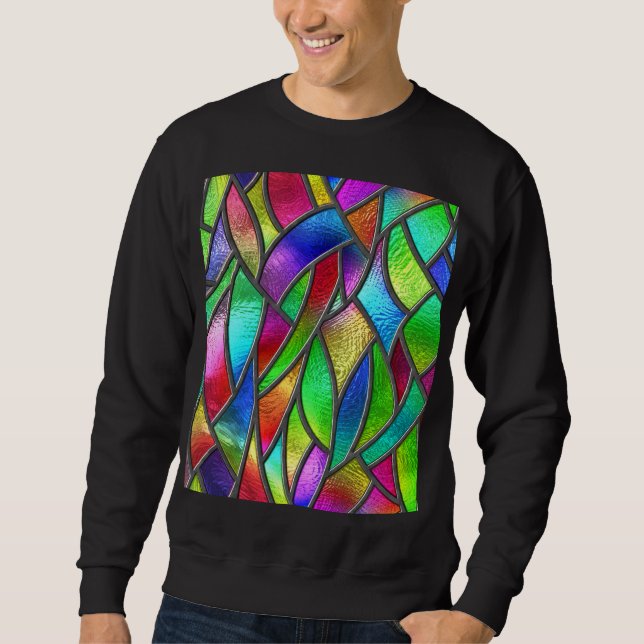 Colored Glass Pattern 3D Texture Sweatshirt (Front)