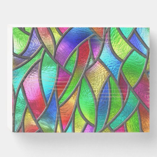 Colored Glass Pattern 3D Texture Wooden Box Sign