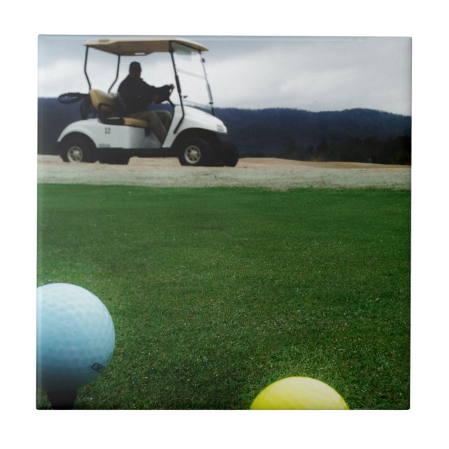 colored golf balls and cart tile (Front)