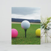 Colored Golf Balls, mountain tee (Standing Front)