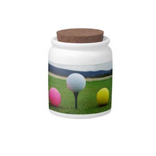 Colored Golf Balls mountain tee Candy Jar