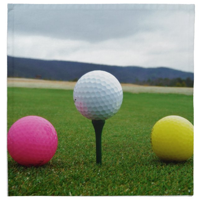 Colored Golf Balls, mountain tee Cloth Napkin (Front)