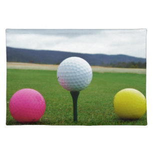 Colored Golf Balls, mountain tee Cloth Placemat