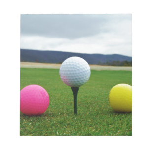 Colored Golf Balls, mountain tee Notepad