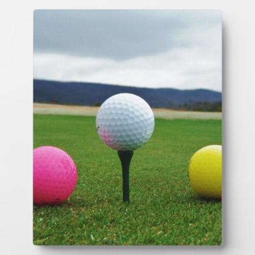 Colored Golf Balls mountain tee Plaque