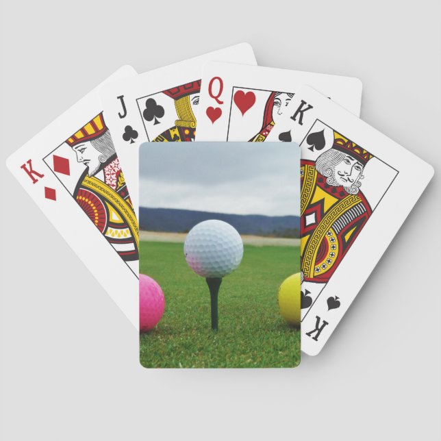 Colored Golf Balls, mountain tee Poker Cards (Back)