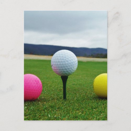 Colored Golf Balls mountain tee Postcard