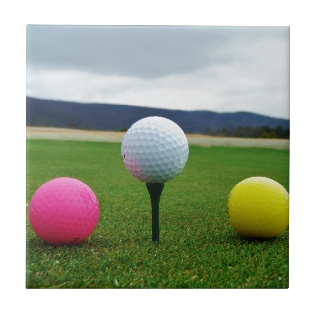 Colored Golf Balls, mountain tee Tile (Front)