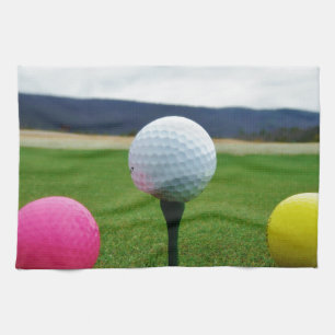 Colored Golf Balls, mountain tee Towel