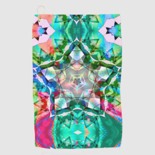 Colored green virtual stars with neon shades thro golf towel