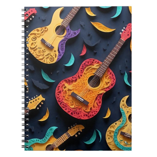 Colored Guitar Pattern Notebook (Front)