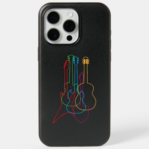 Colored Guitars Electric Acoustic Classical Gift  iPhone 15 Pro Max Case
