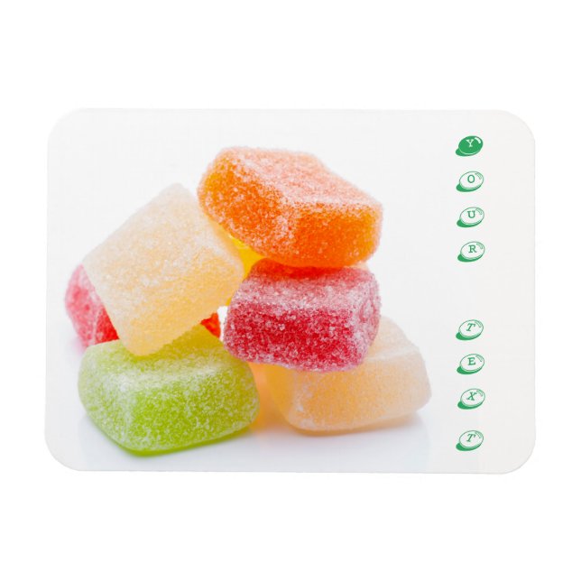 Colored Gummy Square Sweets Magnet (Horizontal)