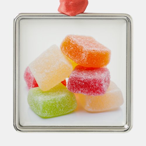 Colored gummy square sweets metal ornament