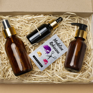 Colored Hair Salon Scissors Glitter Appointment Card