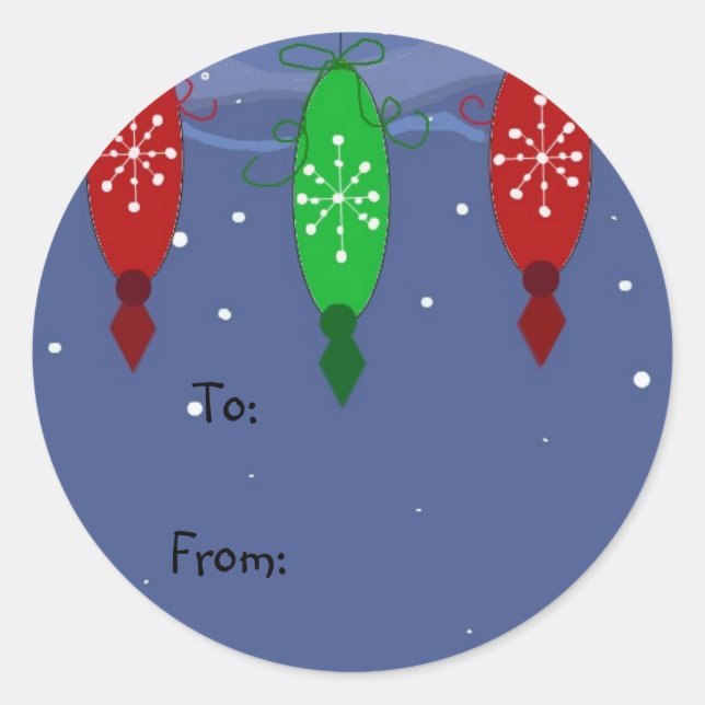 Colored Hanging Baubles Classic Round Sticker (Front)