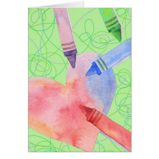 Colored Heart - Note Card