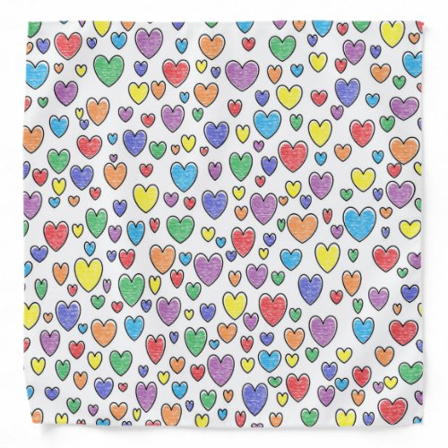 Colored Hearts Bandana