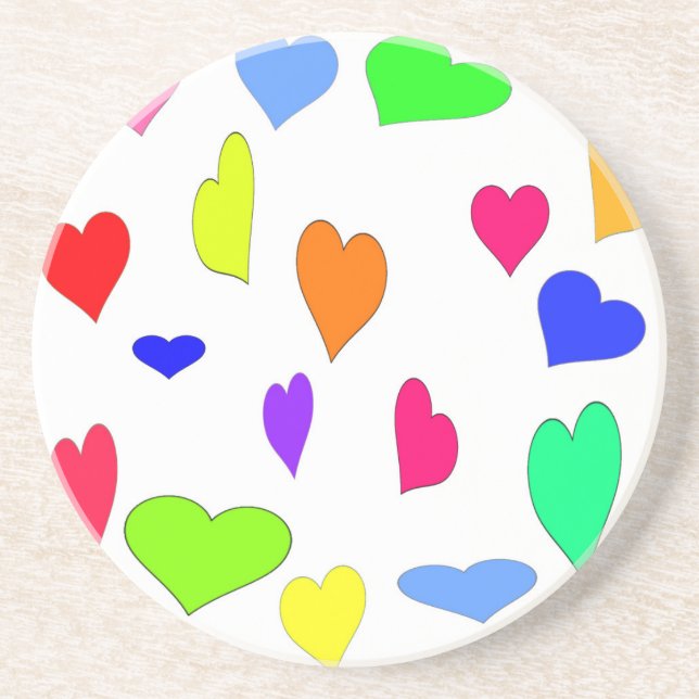 Colored Hearts Coaster (Front)