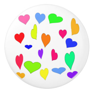 Colored Hearts Door Knob