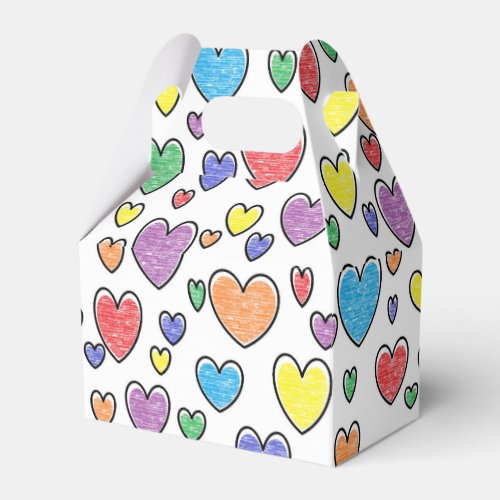 Colored Hearts Favor Box