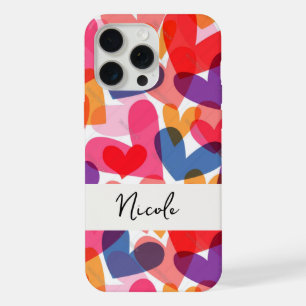 Colored Hearts iPhone 15 Pro Max Case