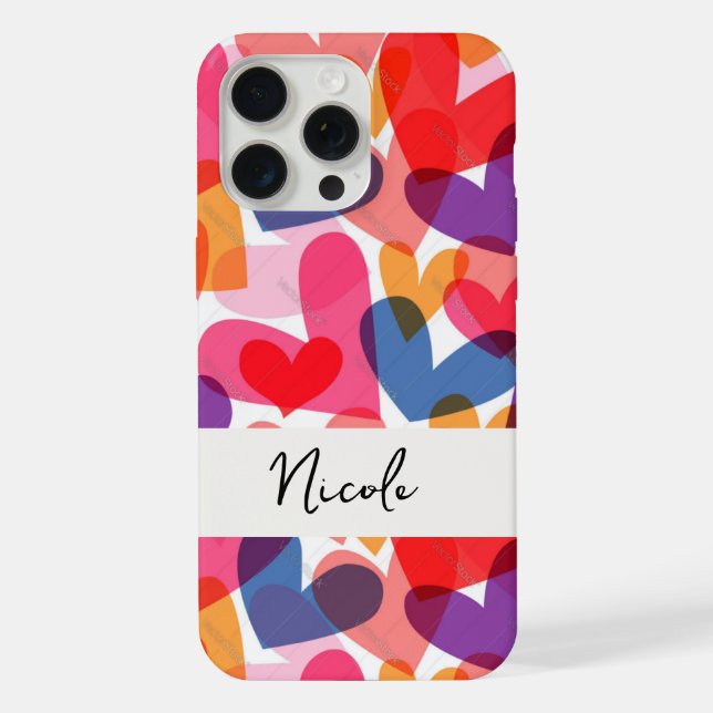 Colored Hearts iPhone Case (Back)