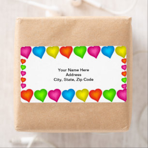Colored Hearts  Labels